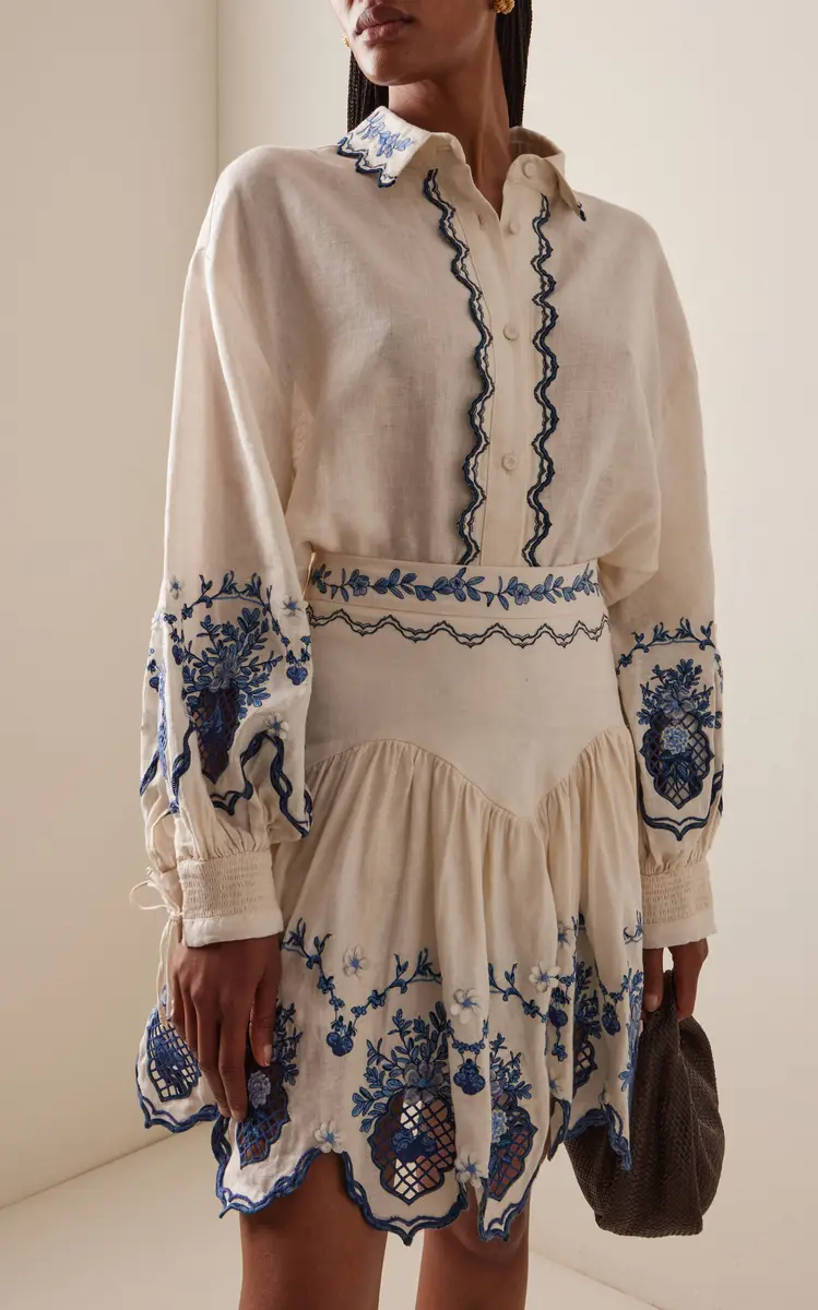 Agua by Agua Bendita Abadía Embroidered Linen Blouse | Thumbnail 11 Agua by Agua Bendita Abadía Embroidered Linen Blouse | Thumbnail 11