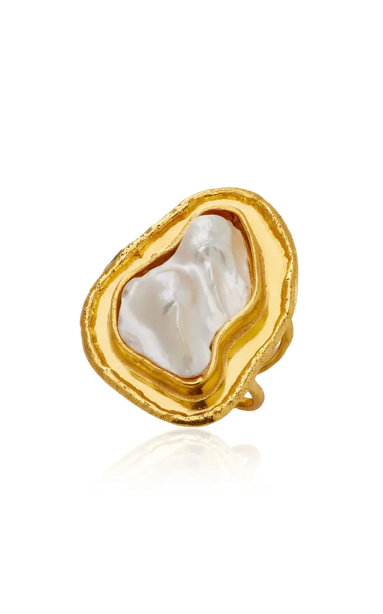 Sylvia Toledano Baroque 22K Gold-Plated Pearl Ring | Thumbnail 3 Sylvia Toledano Baroque 22K Gold-Plated Pearl Ring | Thumbnail 3
