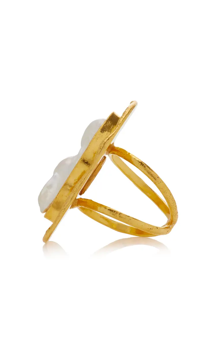 Sylvia Toledano Baroque 22K Gold-Plated Pearl Ring | Thumbnail 4 Sylvia Toledano Baroque 22K Gold-Plated Pearl Ring | Thumbnail 4