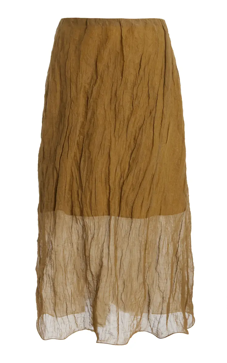 Brandon Maxwell The James Low-Rise Metallic Organza Midi Skirt | Thumbnail 8