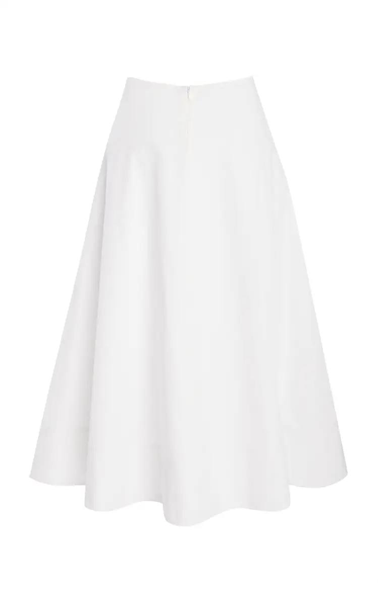 Brandon Maxwell The Knox Low-Rise Cotton Poplin Midi Skirt | Thumbnail 5