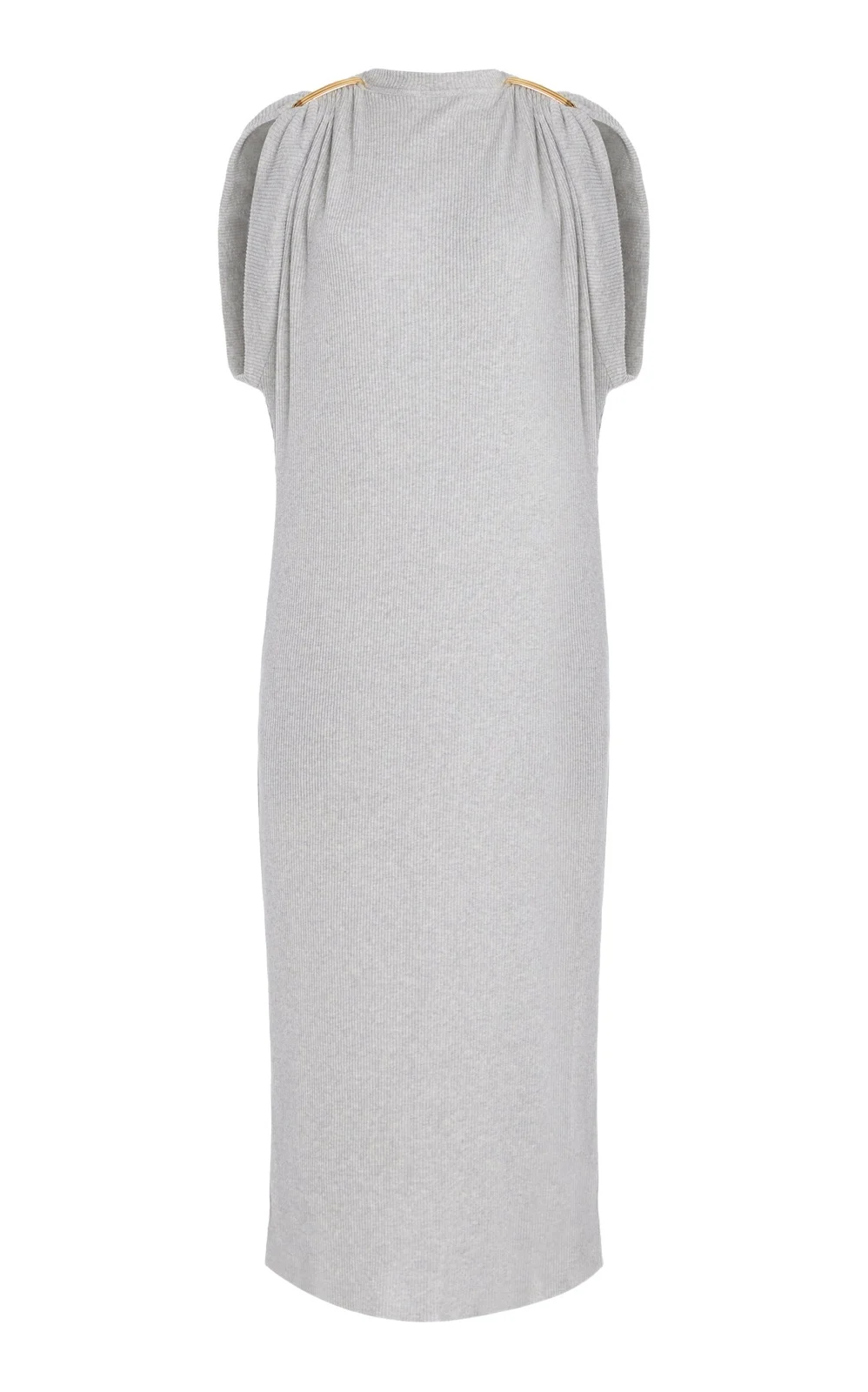 Brandon Maxwell The Lucy Draped Ribbed Jersey Midi Dress
