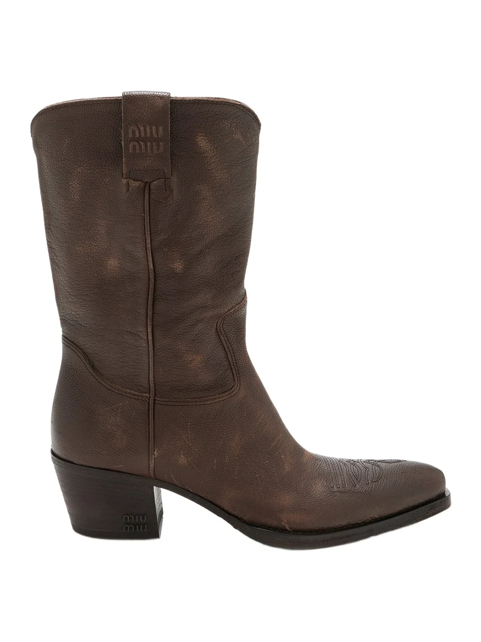 Miu Miu Leather Western Boots