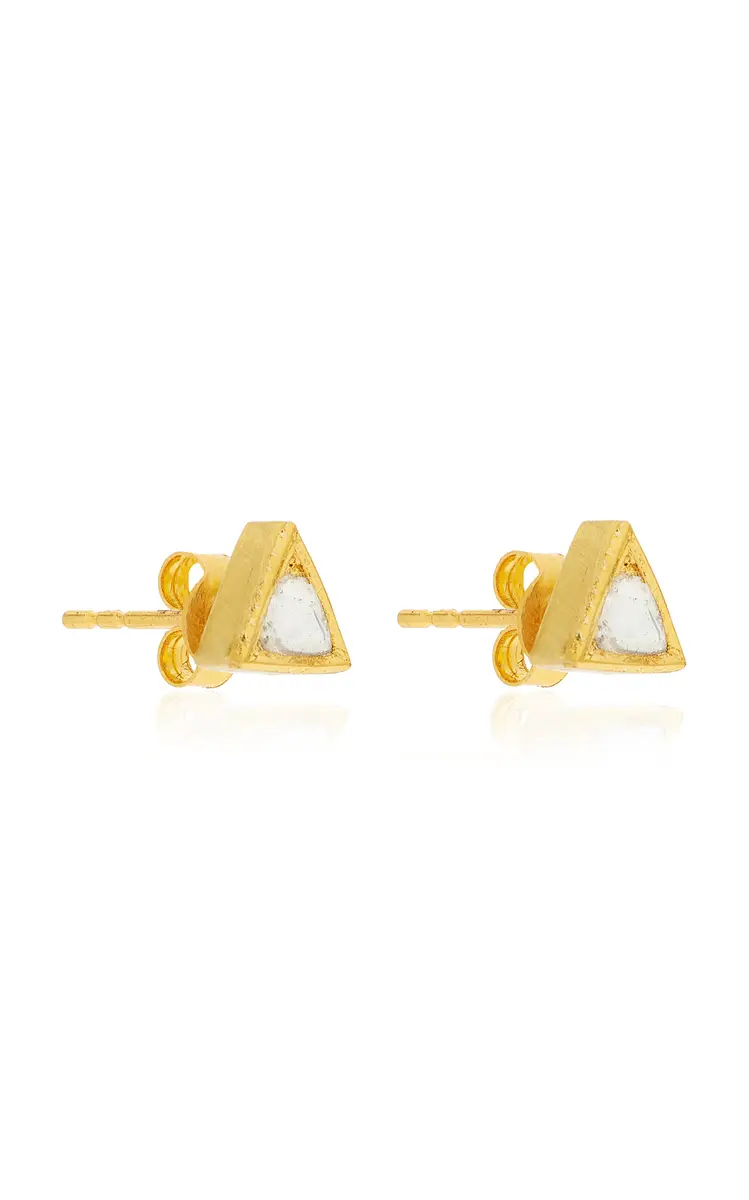 Amrapali 18K Yellow Gold Kundan Diamond Stud Earrings | Thumbnail 3 Amrapali 18K Yellow Gold Kundan Diamond Stud Earrings | Thumbnail 3
