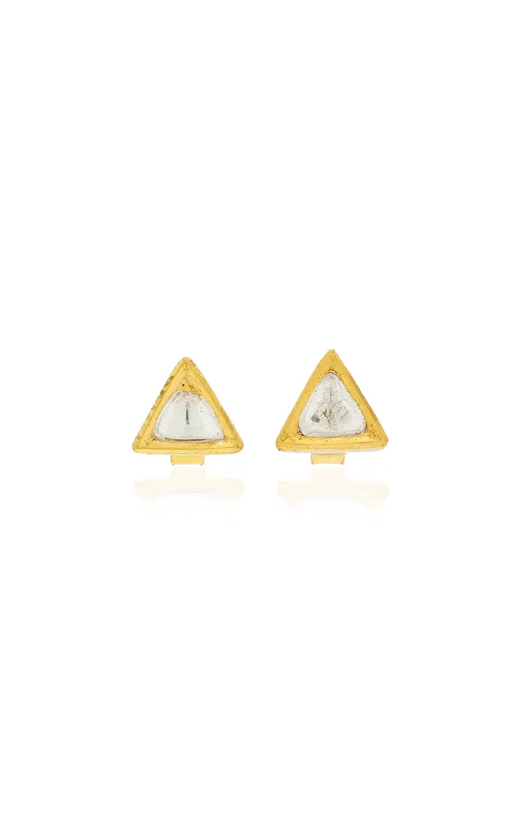 Amrapali 18K Yellow Gold Kundan Diamond Stud Earrings | Thumbnail 4 Amrapali 18K Yellow Gold Kundan Diamond Stud Earrings | Thumbnail 4