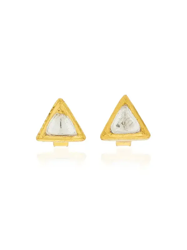 Amrapali 18K Yellow Gold Kundan Diamond Stud Earrings