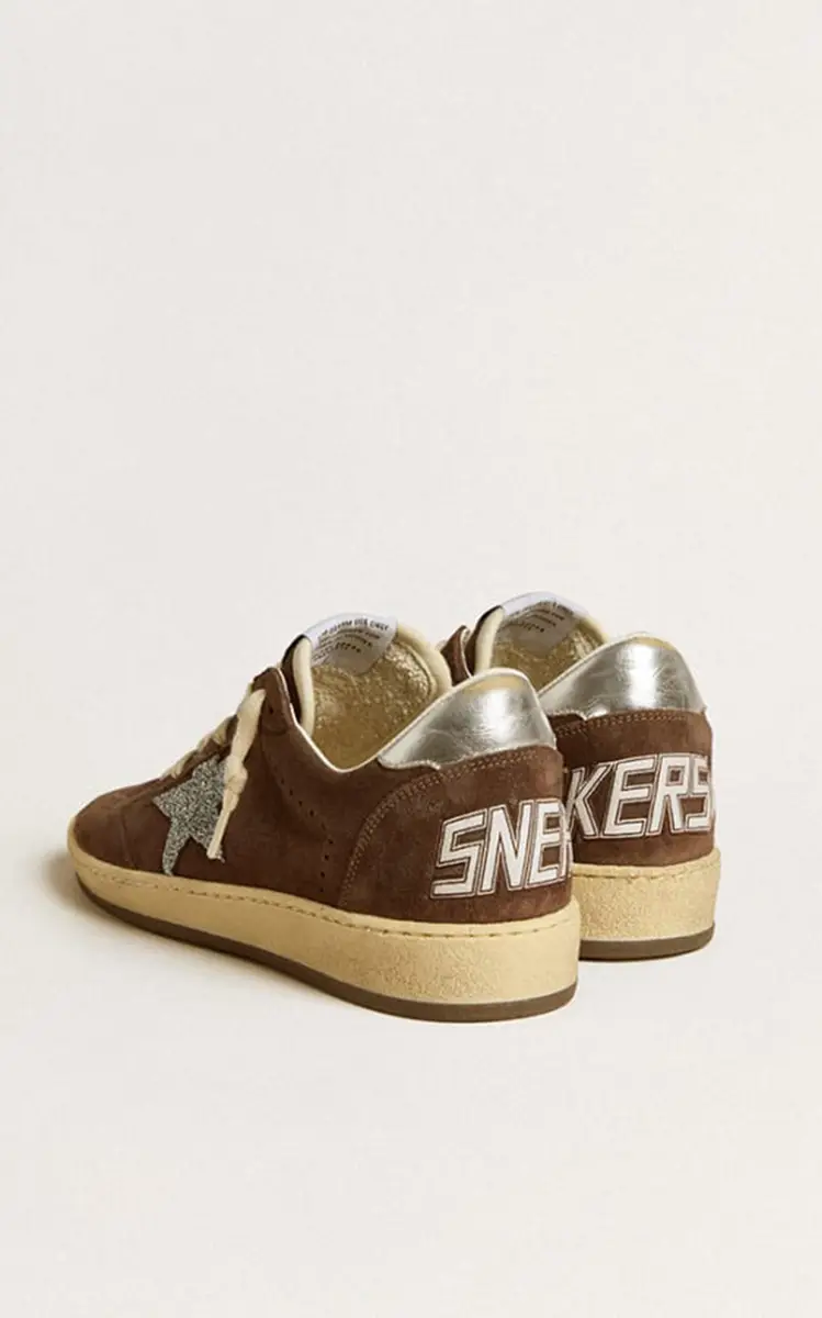 Golden Goose Ballstar Glitter-Embellished Suede Sneakers | Thumbnail 8