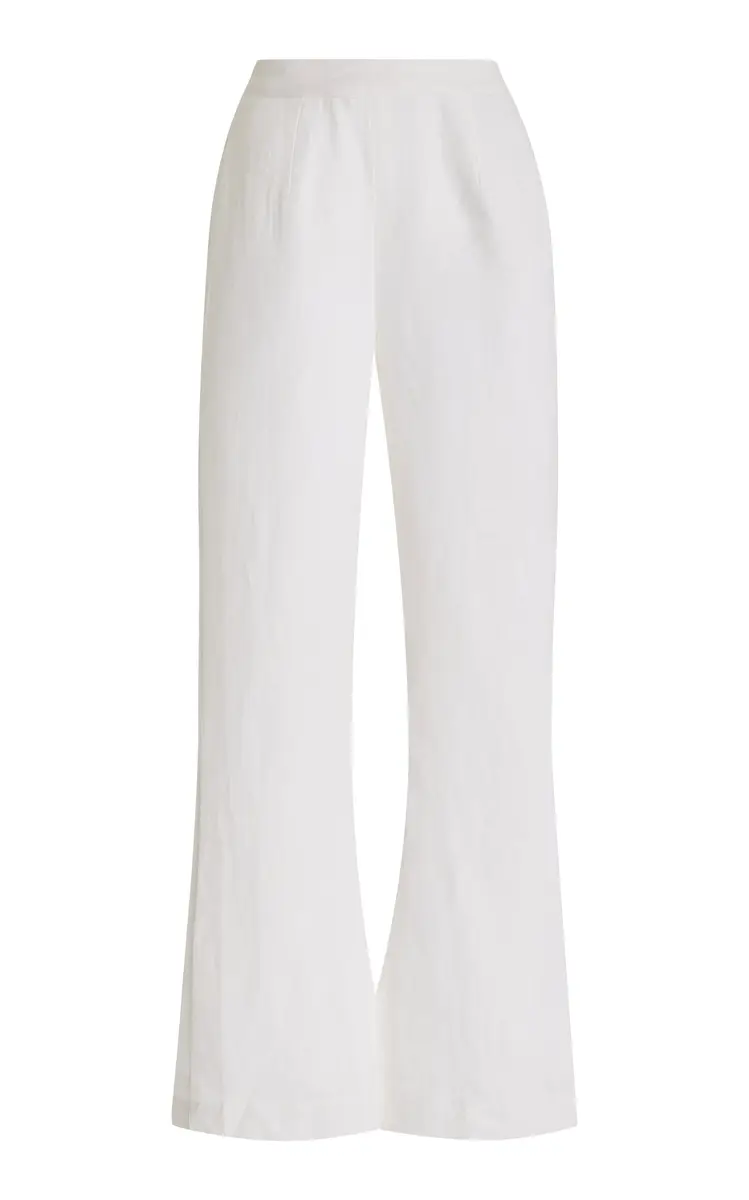 Posse Exclusive Tia High-Waisted Linen Flared-Leg Pants | Thumbnail 7