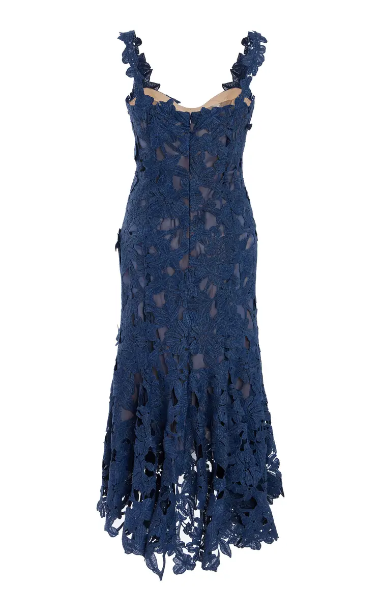 Oscar de la Renta Asymmetric Floral Guipure Midi Dress | Thumbnail 10 Oscar de la Renta Asymmetric Floral Guipure Midi Dress | Thumbnail 10