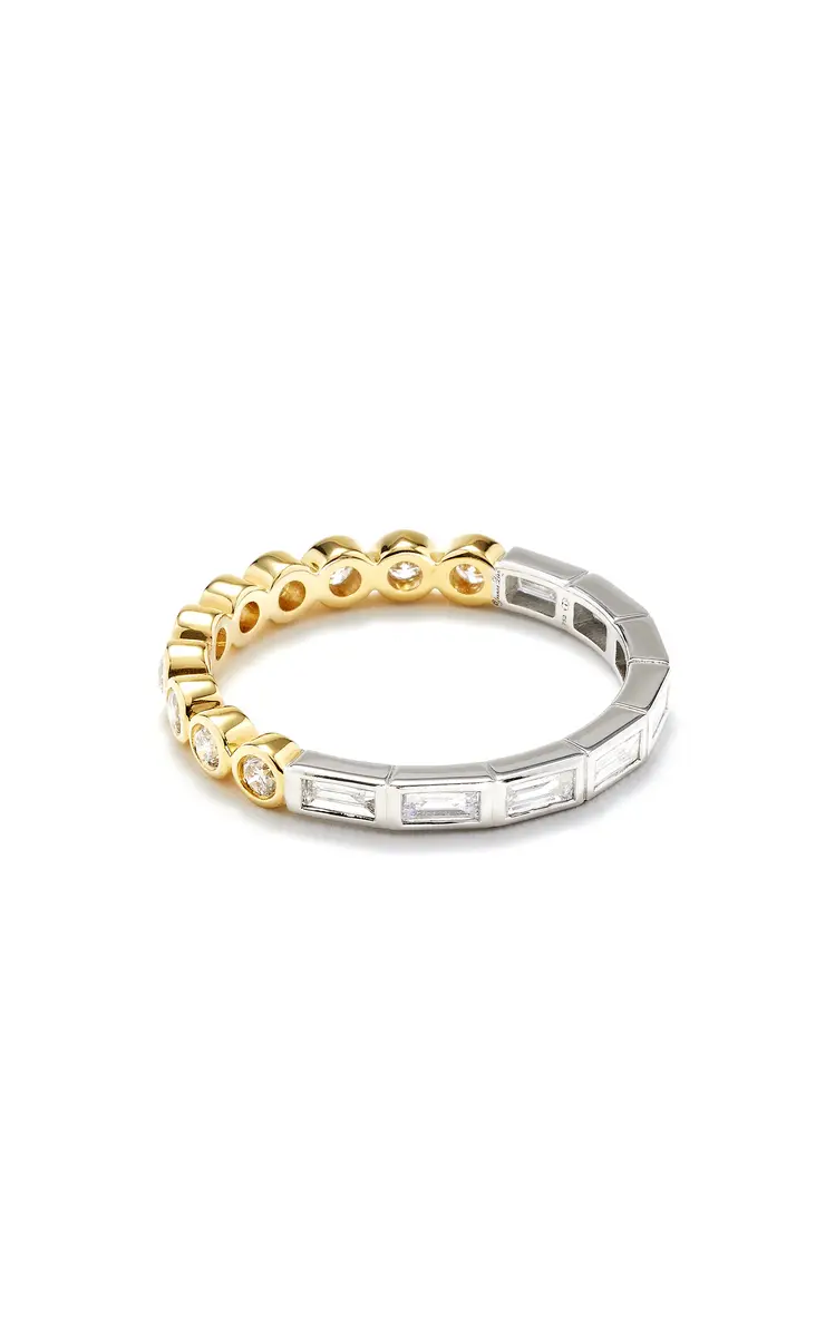 Yvonne Léon White Yellow Gold Alliance Riviere Ring | Thumbnail 2 Yvonne Léon White Yellow Gold Alliance Riviere Ring | Thumbnail 2