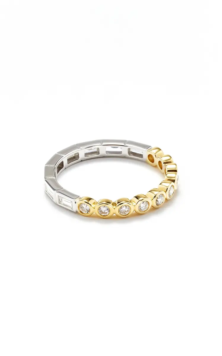 White Yellow Gold Alliance Riviere Ring White Yellow Gold Alliance Riviere Ring