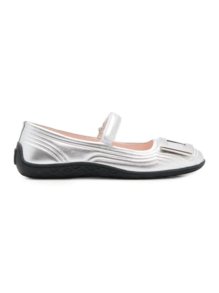 Metallic Leather Ballet Flats