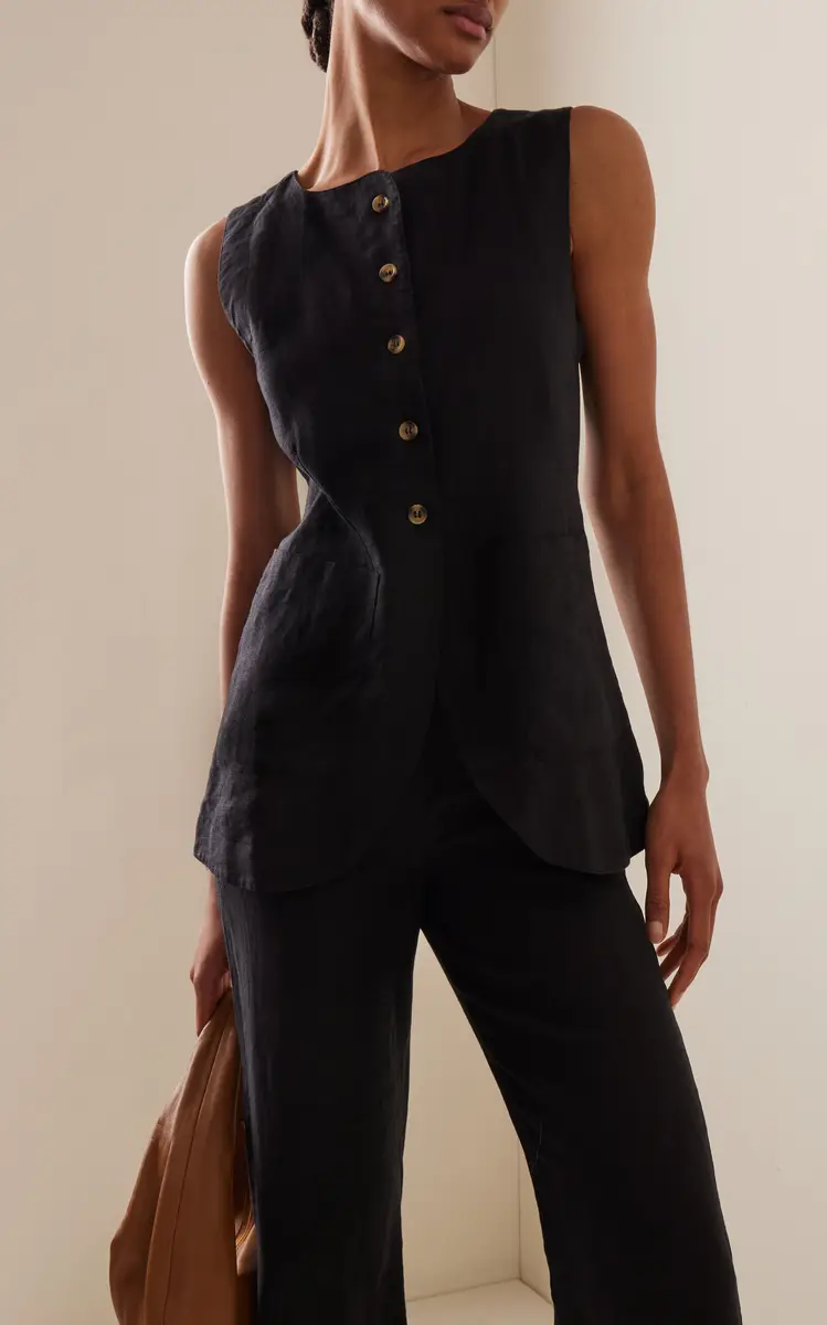 Posse Emma Linen-Blend Vest | Thumbnail 2