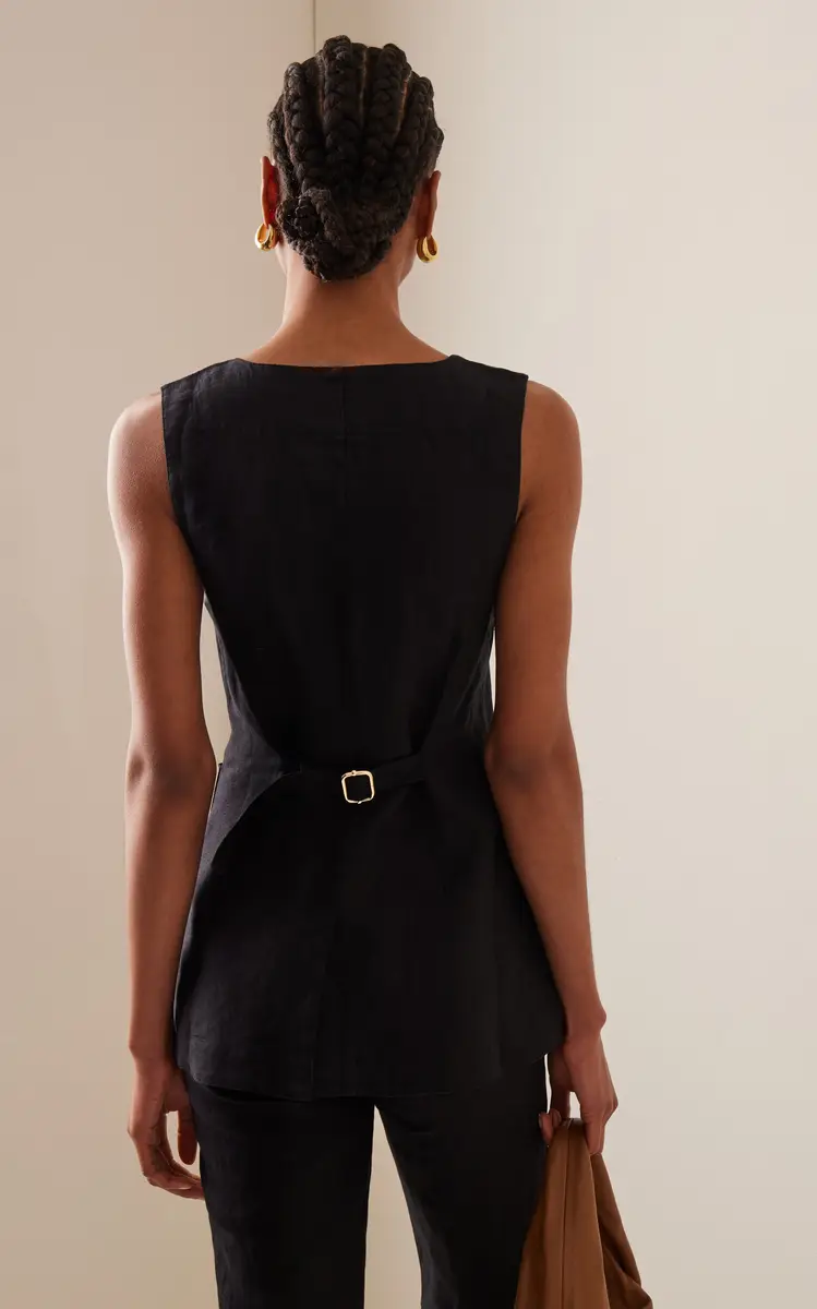 Posse Emma Linen-Blend Vest | Thumbnail 4