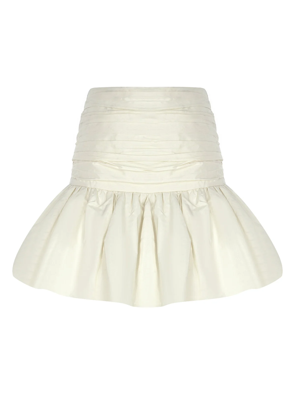 The New Arrivals Ilkyaz Ozel Lina Ruched Silk-Taffeta Bubble Mini Skirt