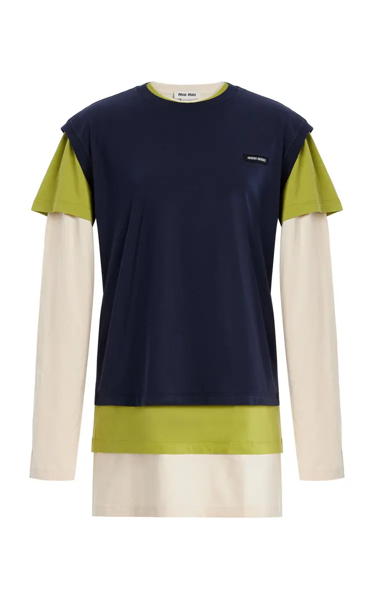 Miu Miu Set-of-Three Cotton Jersey T-Shirts | Thumbnail 7 Miu Miu Set-of-Three Cotton Jersey T-Shirts | Thumbnail 7