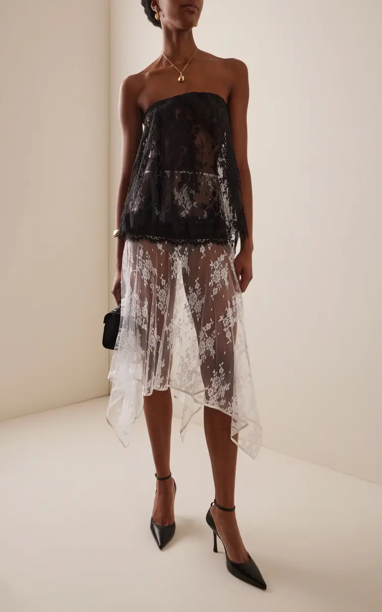 Rodarte Asymmetric Cotton-Blend Lace Midi Skirt | Thumbnail 2 Rodarte Asymmetric Cotton-Blend Lace Midi Skirt | Thumbnail 2