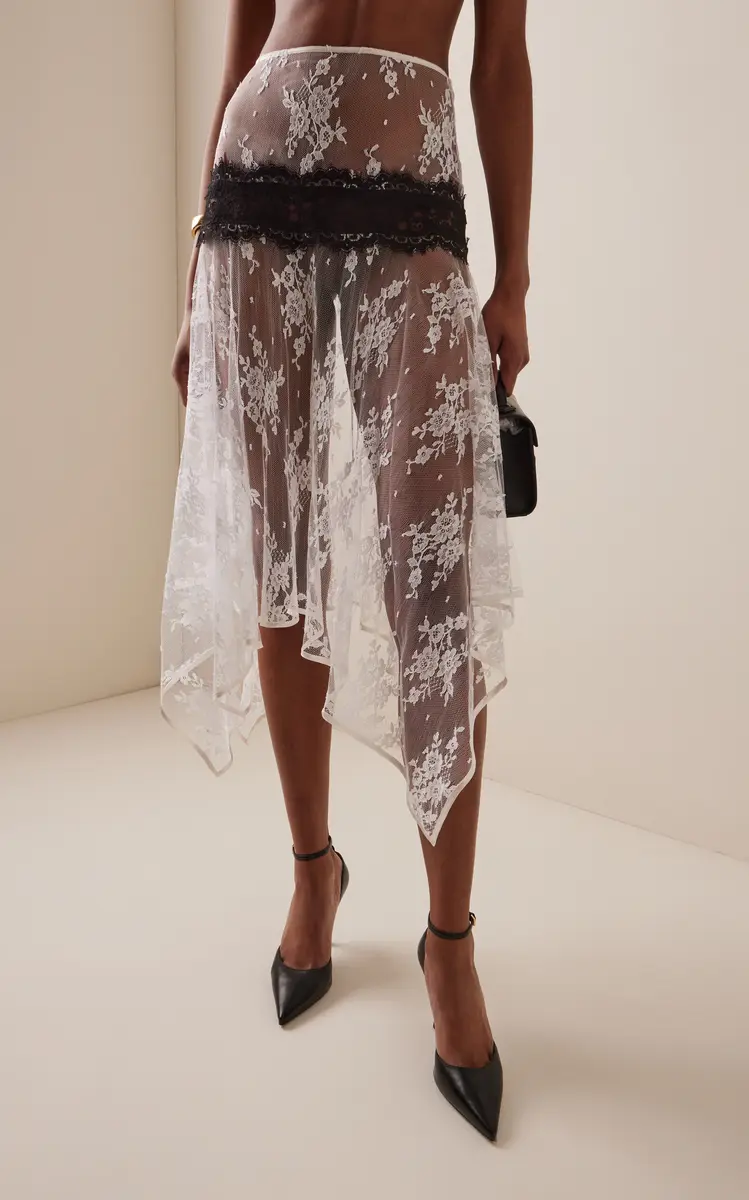 Rodarte Asymmetric Cotton-Blend Lace Midi Skirt | Thumbnail 3 Rodarte Asymmetric Cotton-Blend Lace Midi Skirt | Thumbnail 3
