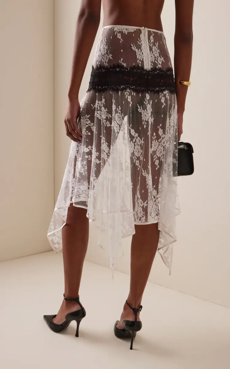 Rodarte Asymmetric Cotton-Blend Lace Midi Skirt | Thumbnail 4 Rodarte Asymmetric Cotton-Blend Lace Midi Skirt | Thumbnail 4