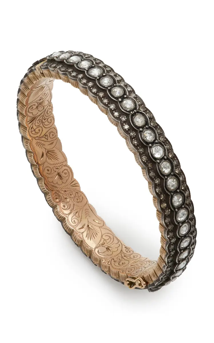 Amrapali One-of-a-Kind Jaipur 14K Yellow Gold Diamond Bangle | Thumbnail 3 Amrapali One-of-a-Kind Jaipur 14K Yellow Gold Diamond Bangle | Thumbnail 3