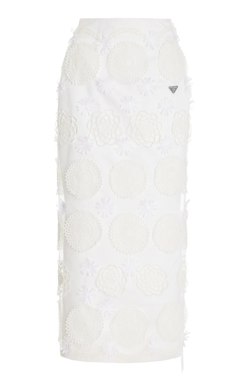 Duchesse Embroidered Silk Midi Skirt