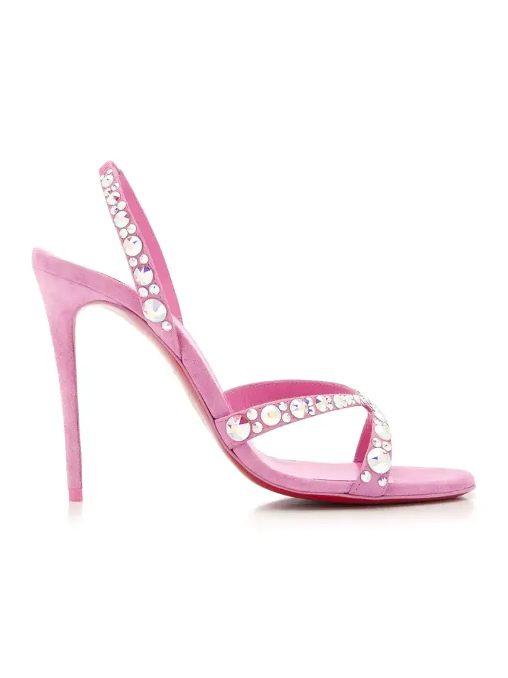 Emilie 100mm Embellished Suede Sandals Emilie 100mm Embellished Suede Sandals