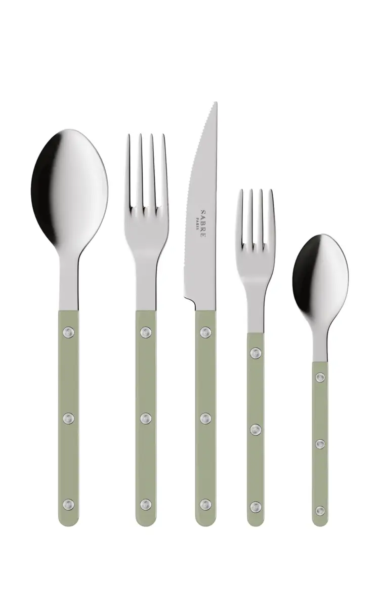 Sabre Bistrot Solid Five-Piece Silverware Set - Blue | Thumbnail 4