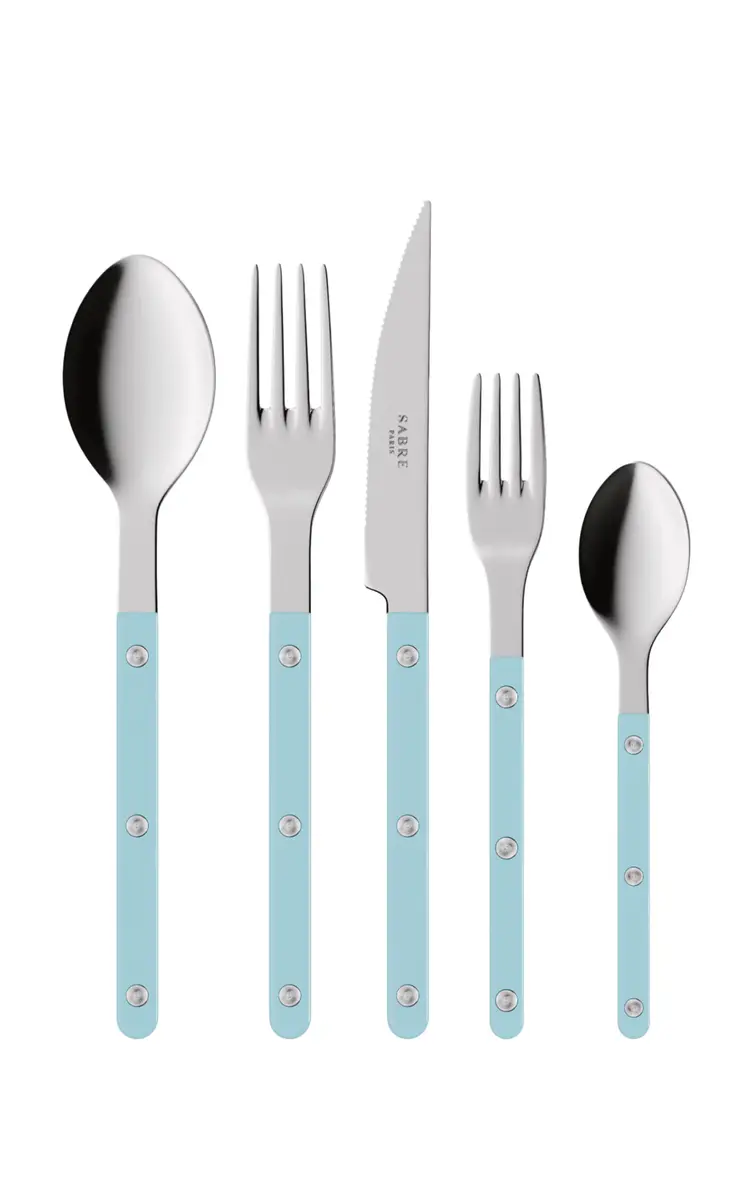 Sabre Bistrot Solid Five-Piece Silverware Set - Blue | Thumbnail 9