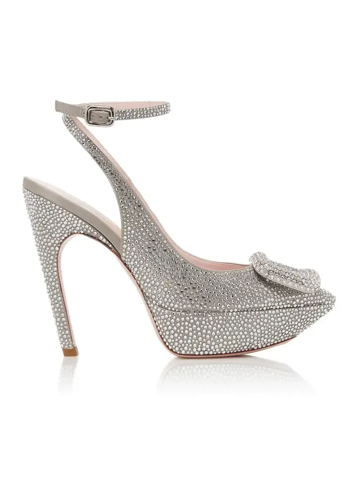 Choc Buckle Embellished Pumps