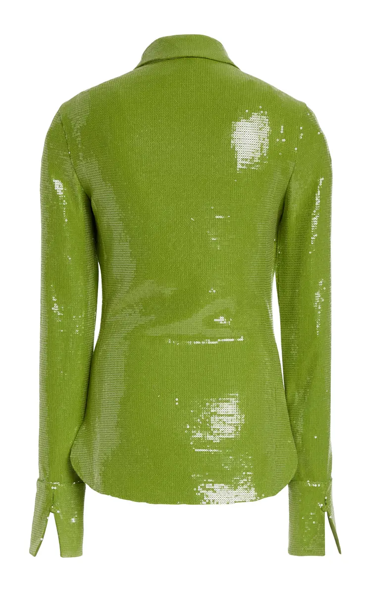 Oscar de la Renta Sequined Jersey Shirt | Thumbnail 5 Oscar de la Renta Sequined Jersey Shirt | Thumbnail 5