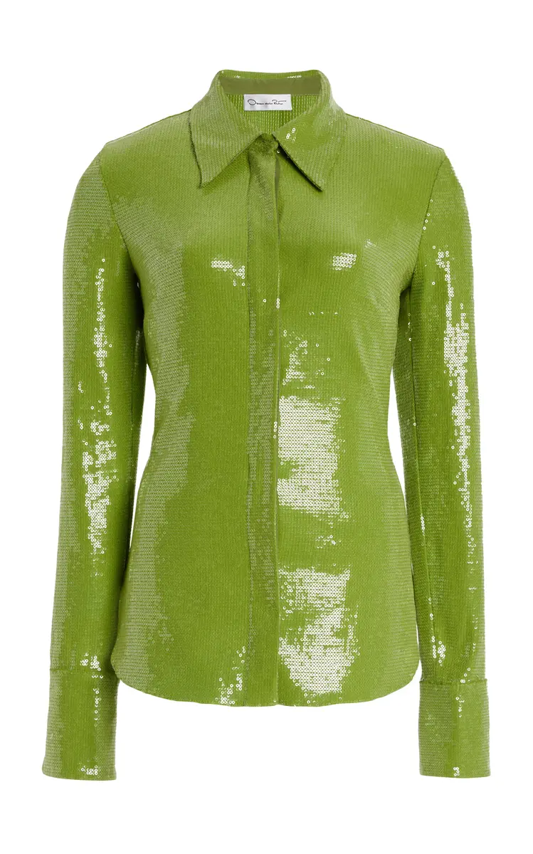 Oscar de la Renta Sequined Jersey Shirt | Thumbnail 7 Oscar de la Renta Sequined Jersey Shirt | Thumbnail 7