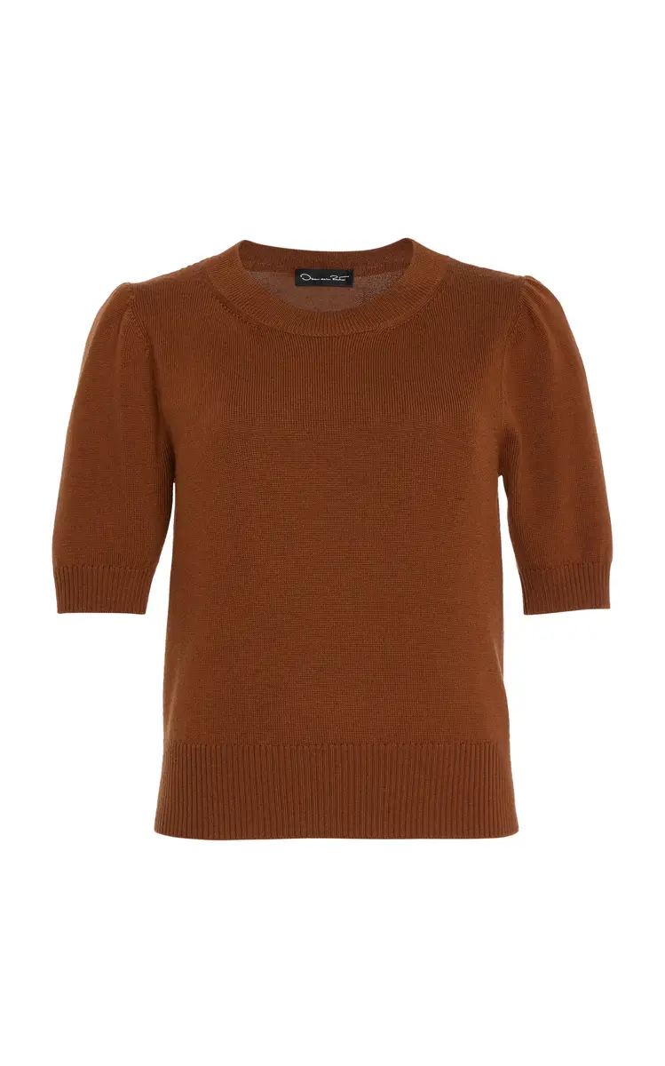 Oscar de la Renta Wool Half-Sleeve Top | Image 1 Oscar de la Renta Wool Half-Sleeve Top | Image 1