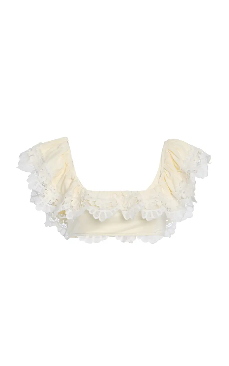 Iyla Ruffled Lace-Trimmed Bikini Top Iyla Ruffled Lace-Trimmed Bikini Top