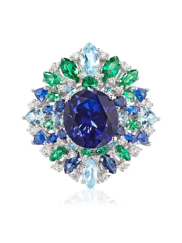 Mirage 18k Gold and Rhodium Vermeil Sapphire Ring