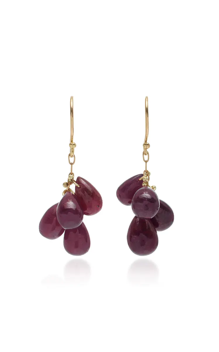 TEN THOUSAND THINGS 18K Yellow Gold Ruby Cluster Earrings | Thumbnail 4 TEN THOUSAND THINGS 18K Yellow Gold Ruby Cluster Earrings | Thumbnail 4