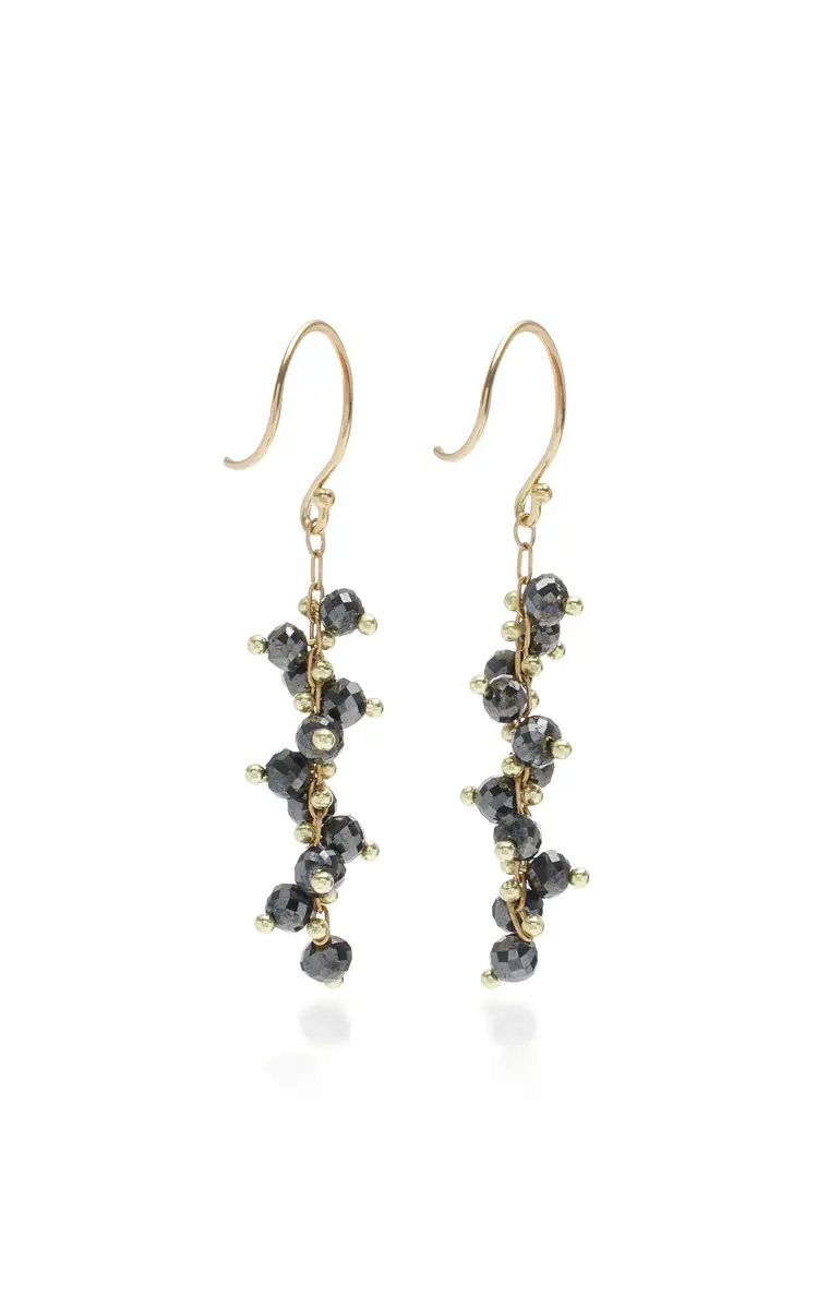 TEN THOUSAND THINGS 18K Yellow Gold Black Diamond Earrings | Thumbnail 3 TEN THOUSAND THINGS 18K Yellow Gold Black Diamond Earrings | Thumbnail 3