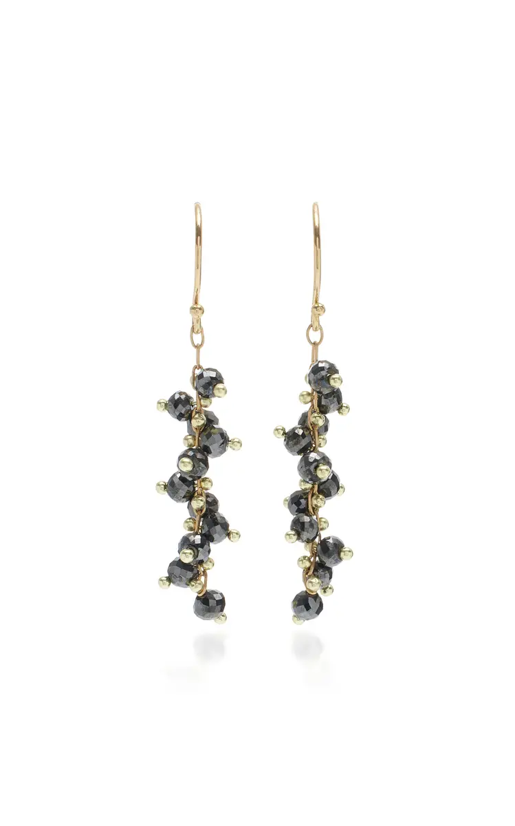 TEN THOUSAND THINGS 18K Yellow Gold Black Diamond Earrings | Thumbnail 4 TEN THOUSAND THINGS 18K Yellow Gold Black Diamond Earrings | Thumbnail 4