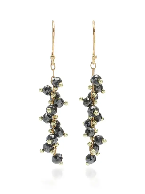 TEN THOUSAND THINGS 18K Yellow Gold Black Diamond Earrings
