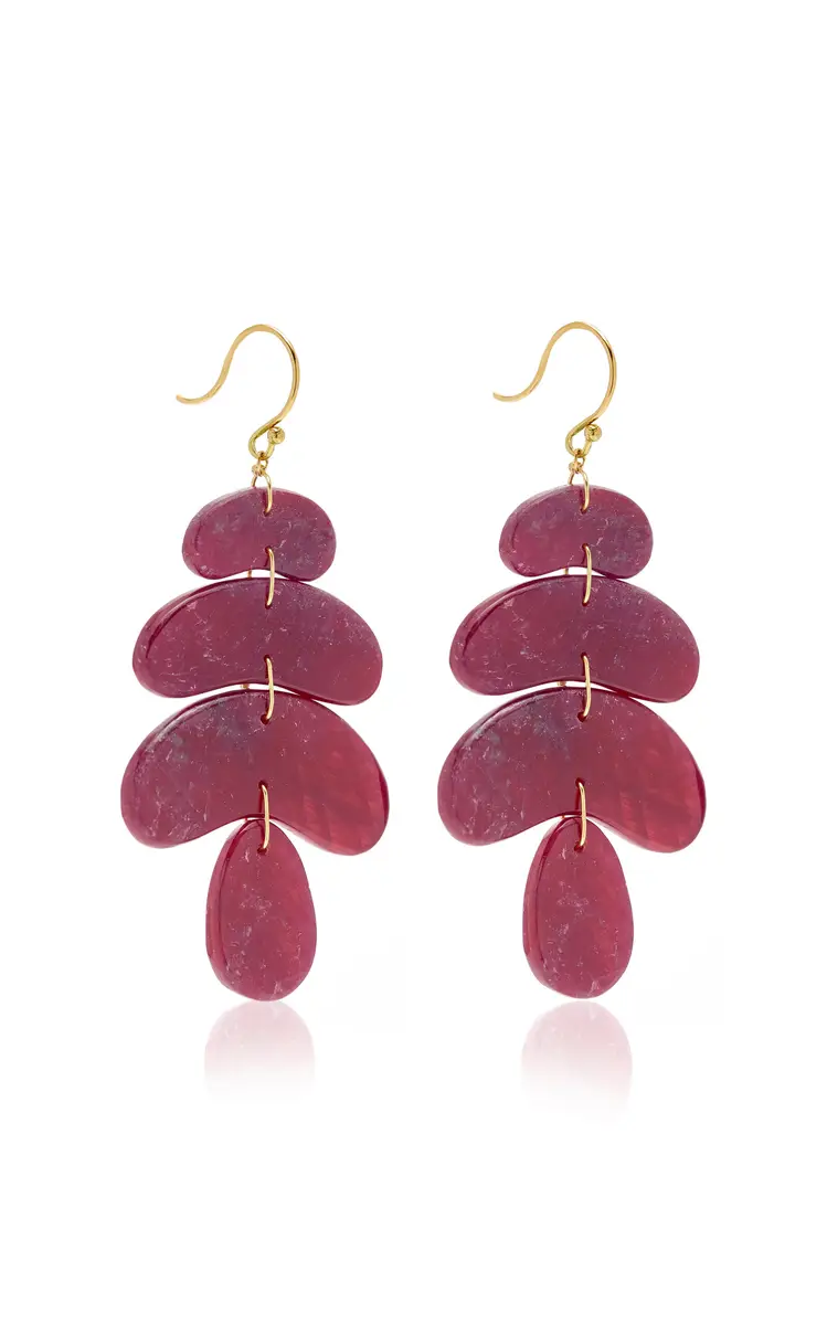 TEN THOUSAND THINGS Small Totem 18K Yellow Gold Ruby Earrings | Thumbnail 3 TEN THOUSAND THINGS Small Totem 18K Yellow Gold Ruby Earrings | Thumbnail 3