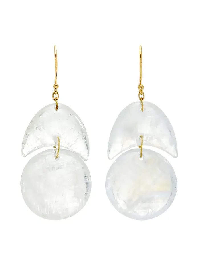 TEN THOUSAND THINGS Tiny Arps 18K Yellow Gold Moonstone Earrings