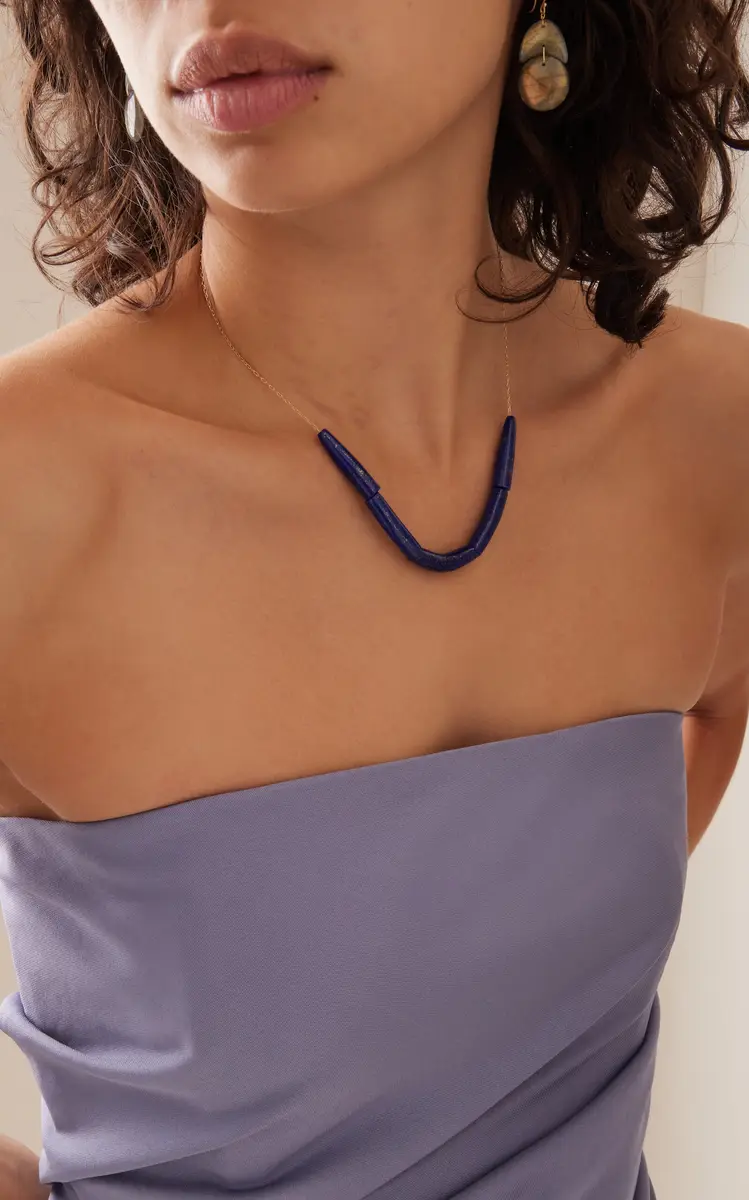 TEN THOUSAND THINGS 18K Yellow Gold Lapis Necklace | Thumbnail 2 TEN THOUSAND THINGS 18K Yellow Gold Lapis Necklace | Thumbnail 2
