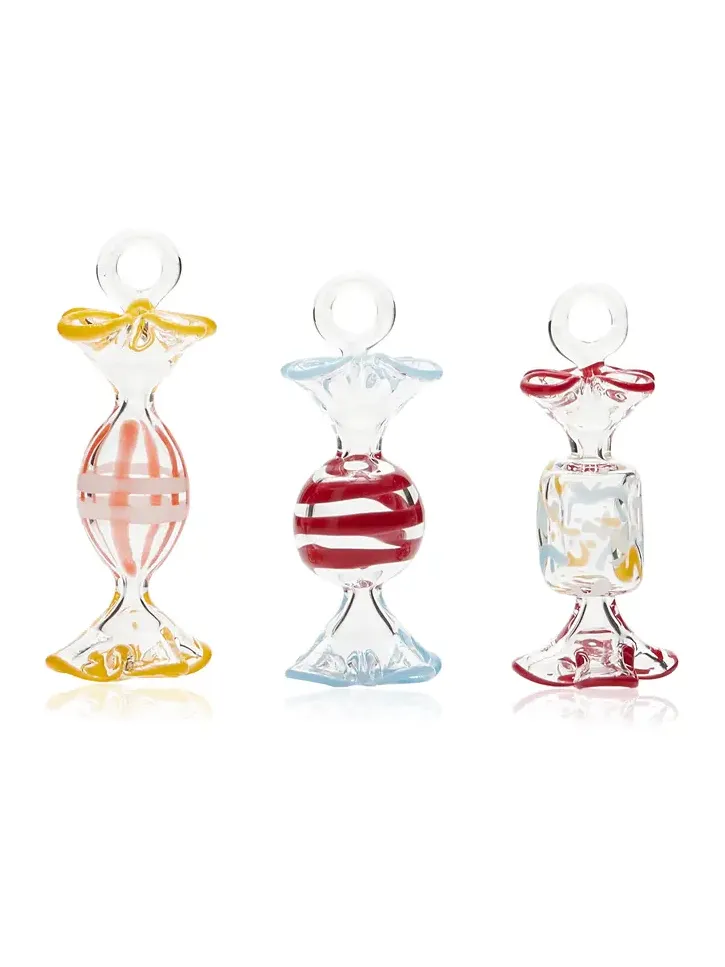 Moda Domus Set-of-Three Glass Candy Ornaments