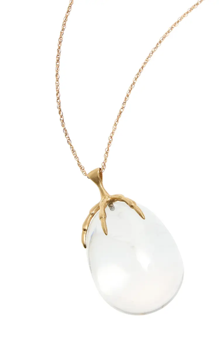 Annette Ferdinandsen Claw With Egg 14K Yellow Gold Quartz Pendant | Thumbnail 3 Annette Ferdinandsen Claw With Egg 14K Yellow Gold Quartz Pendant | Thumbnail 3