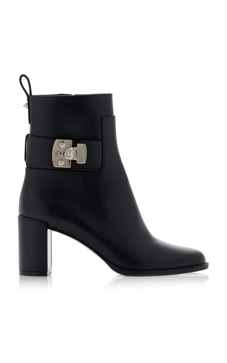 Christian Louboutin Booty Lock 70mm Leather Ankle Boots | Image 1 Christian Louboutin Booty Lock 70mm Leather Ankle Boots | Image 1
