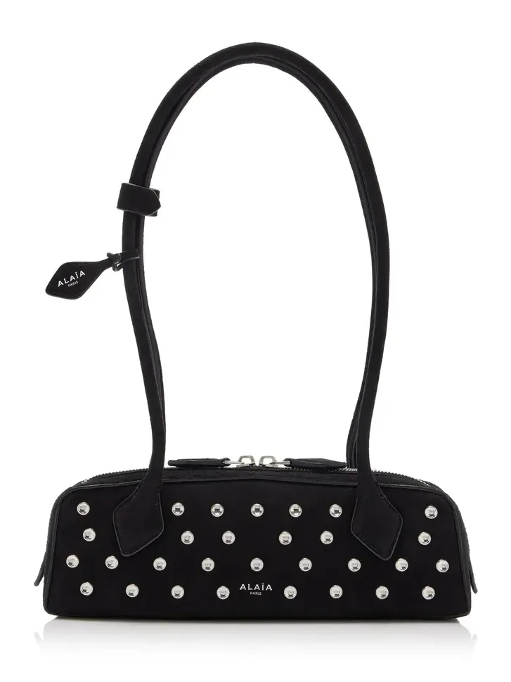Exclusive Le Teckel Small Studded Suede Shoulder Bag Exclusive Le Teckel Small Studded Suede Shoulder Bag