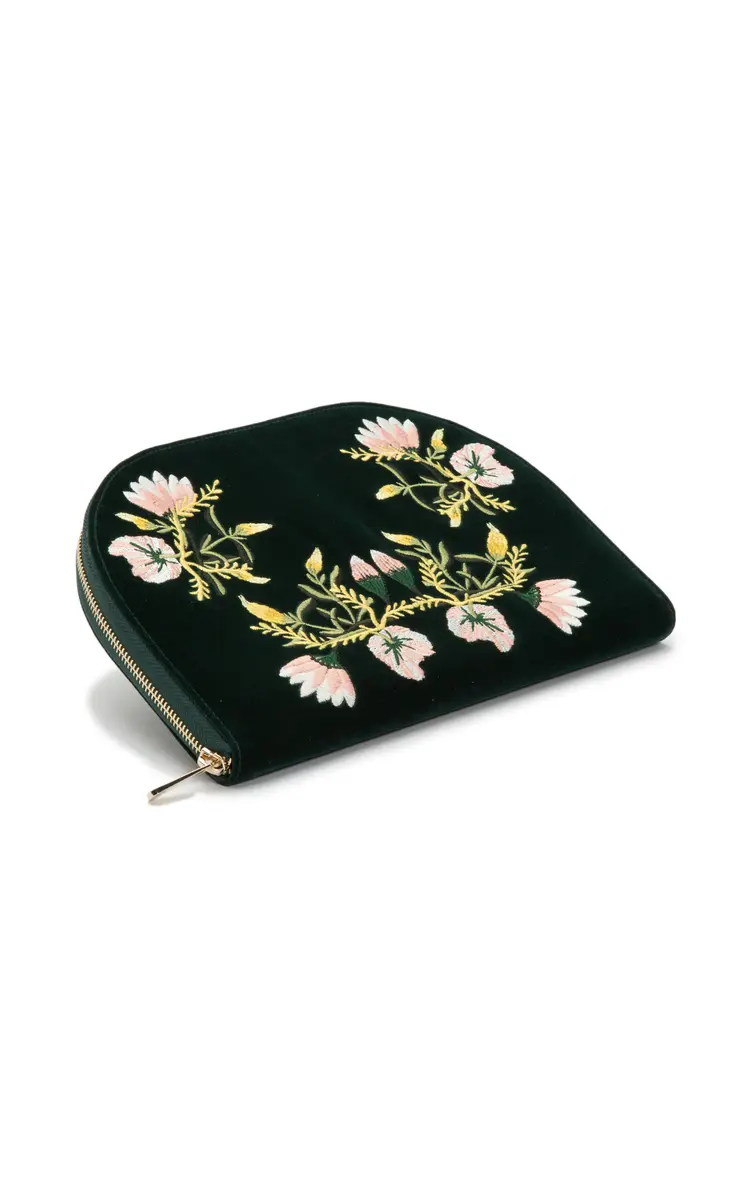 WOLF Zoe Embroidered Velvet Portfolio - Green | Thumbnail 6 WOLF Zoe Embroidered Velvet Portfolio - Green | Thumbnail 6