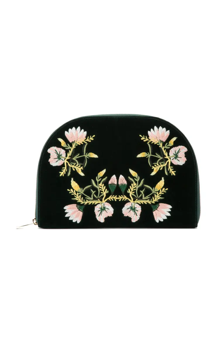 WOLF Zoe Embroidered Velvet Portfolio - Green | Image 1 WOLF Zoe Embroidered Velvet Portfolio - Green | Image 1