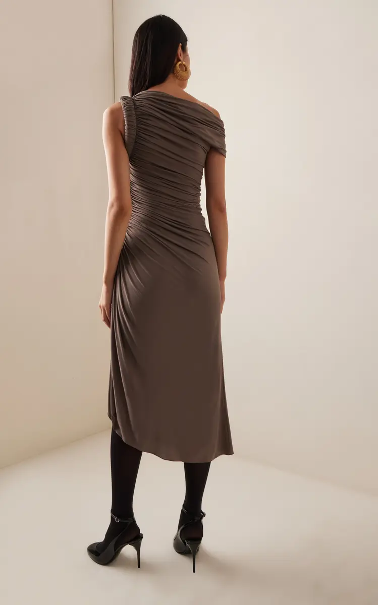 ALAÏA Asym Asymmetric Stretch-Jersey Midi Dress | Thumbnail 20