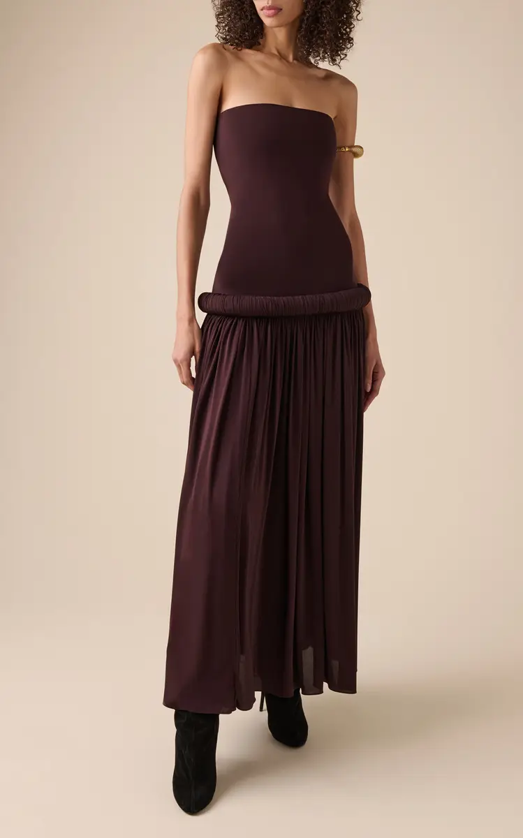 ALAÏA Piped Jersey Maxi Dress | Thumbnail 5 ALAÏA Piped Jersey Maxi Dress | Thumbnail 5