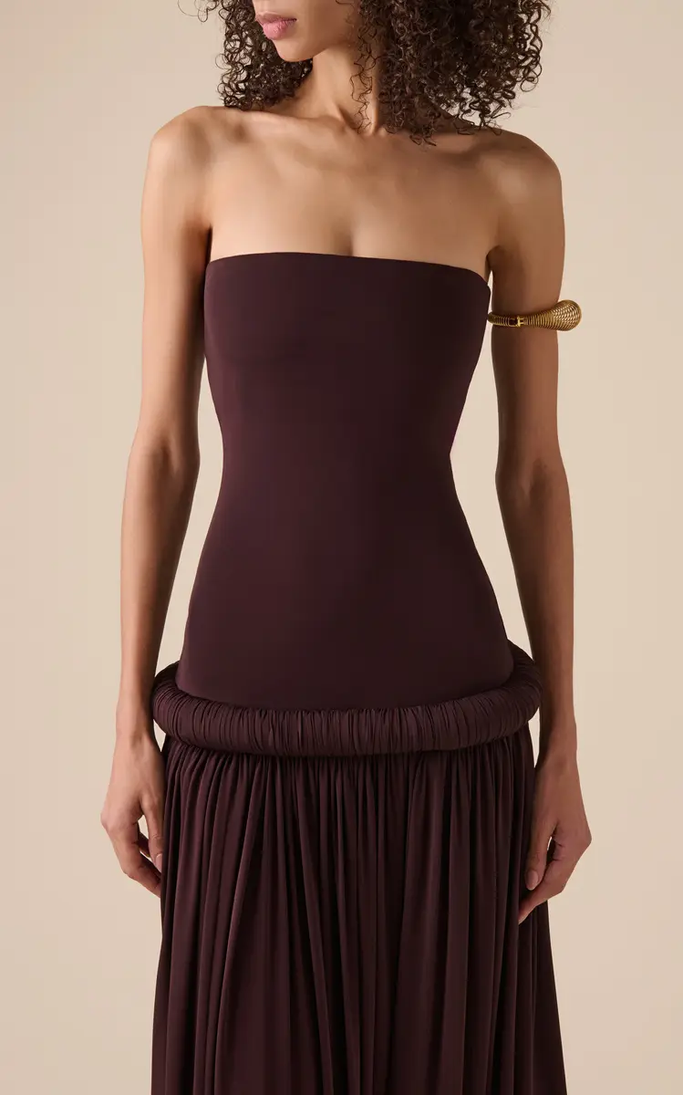 ALAÏA Piped Jersey Maxi Dress | Thumbnail 9 ALAÏA Piped Jersey Maxi Dress | Thumbnail 9